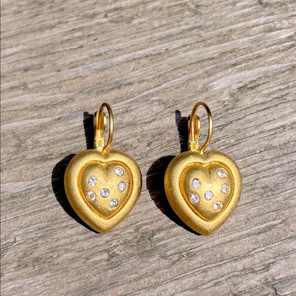 Heart European back earrings